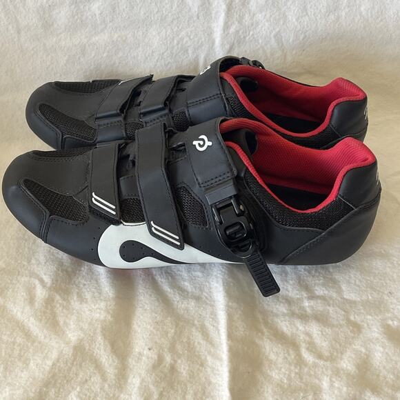 Peloton Spin Cycle Shoes J-20 PL-SH-02 Sz 46 M 12-12.5 US Black Red With Cleats - Picture 2 of 5